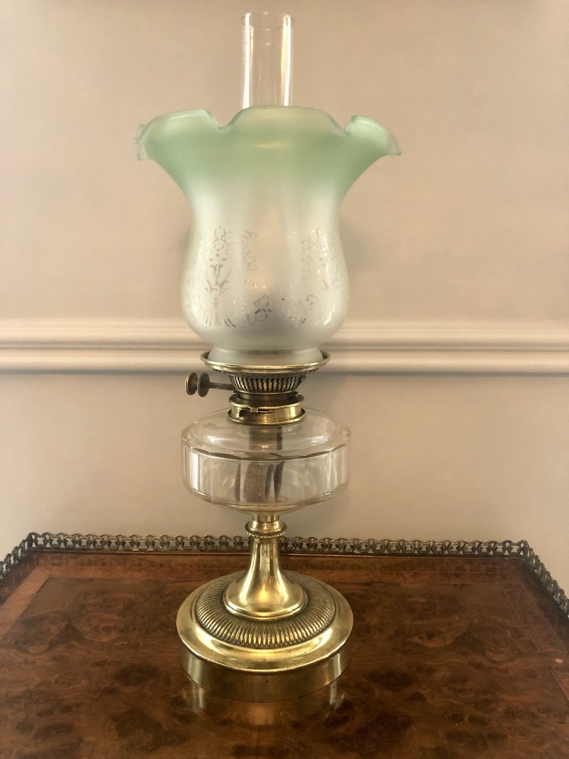Antique 19th Century Victorian Brass Oil Lamp